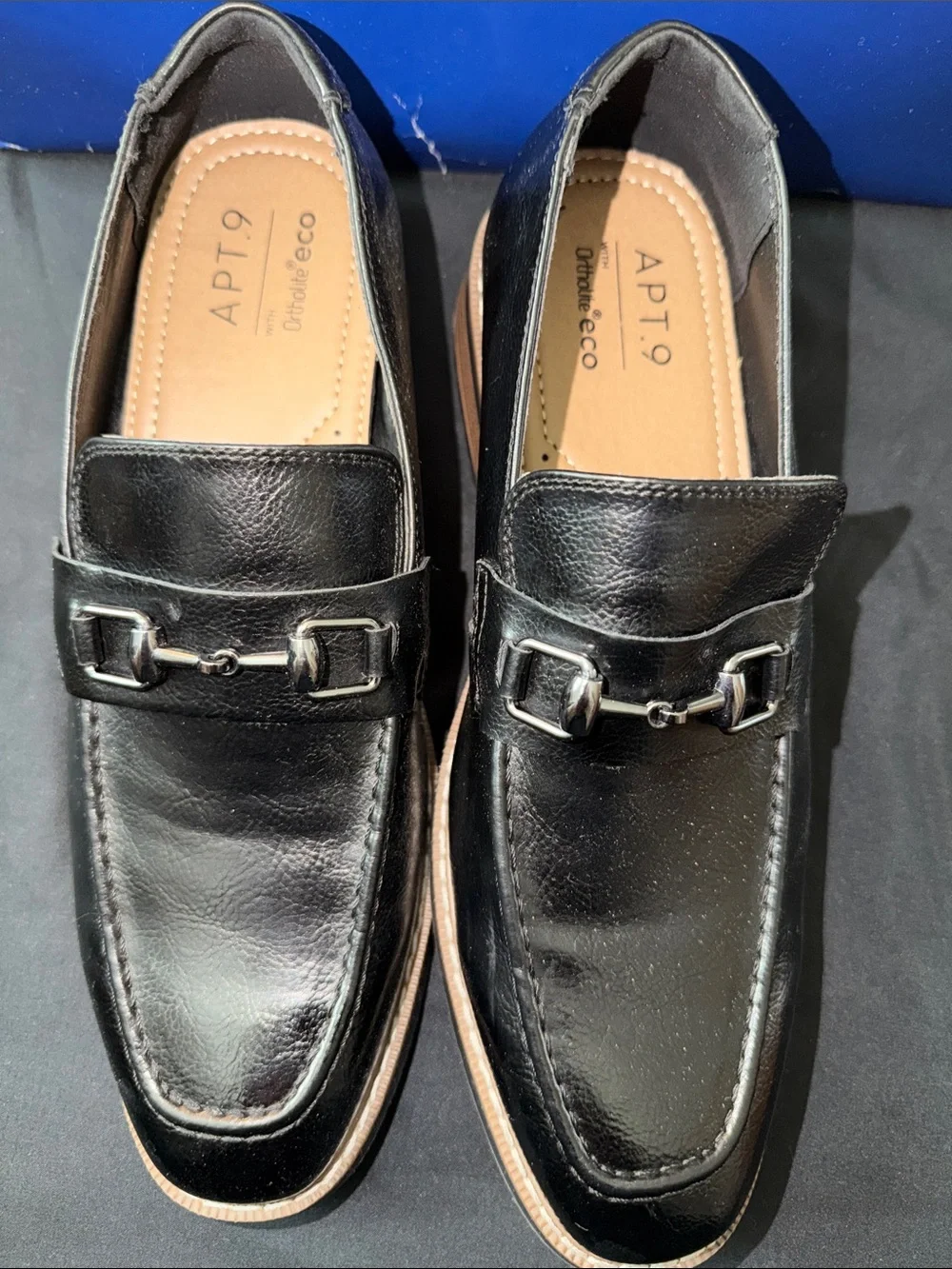 Apt. 9 Black Leather Bit Penny Loafers